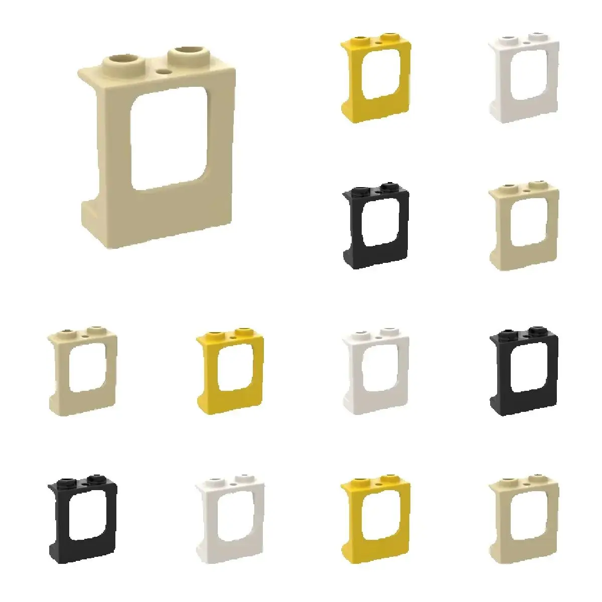 

50 шт. окно 1x2x2 60032 плоские кирпичи строительные блоки 2377 с одним отверстием верх и нижняя часть для игрушек из частиц стекла подарки для детей