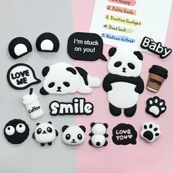 Cartoon Letter Panda PVC Soft Rubber Shoes Accessories DIY Sandals Decoration Accessories Charming Shoe Buckles Cute Gift