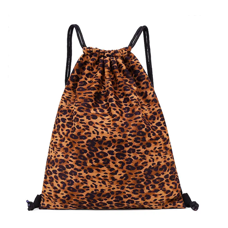 Damen Leoparden muster Bündelt asche Rucksack leichte Reisetasche