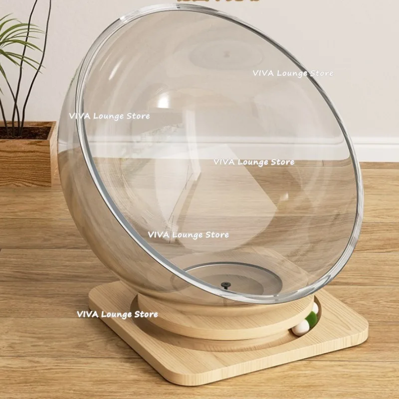 

Universal Space Capsule Cat Bed Durable Sleek Transparent Pet Bed Acrylic Kitten Sleeping Pet Products Hondenmand XY40CWC