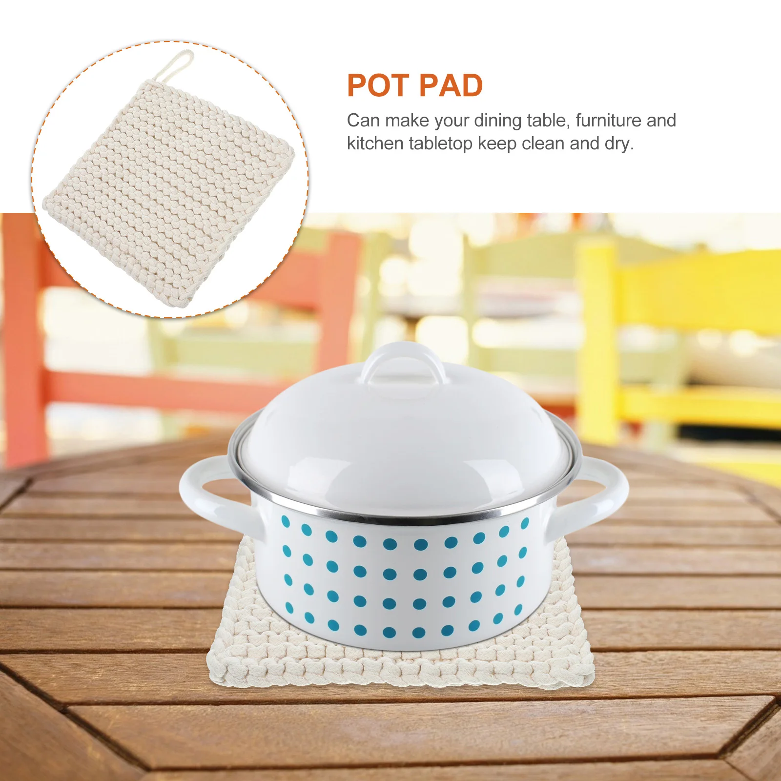 

Woven Cotton Coaster Heat Proof Mat Small Pot Holder Placemat Coffee Cushion Thick Cotton Easy Wash Practical Kitchen