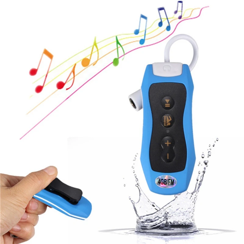 أفضل راديو FM IPX8 مقاوم للماء مشغل موسيقى MP3 السباحة الغوص سماعة سماعة الرياضة ستيريو باس السباحة MP3