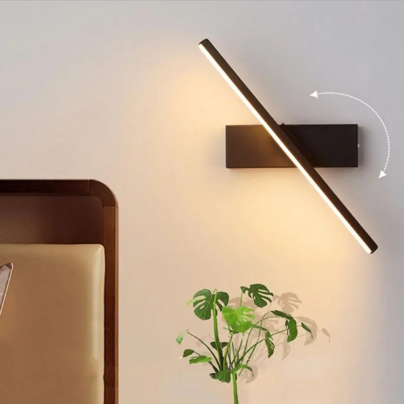 LED الجدار مصباح القراءة الخفيفة لغرفة النوم فندق اللوح الأمامي ليلة كتاب مصباح 330 ° دوران غرفة نوم السرير الجدار الخفيفة AC90-265V