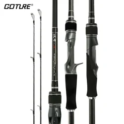 Goture 1.8m 2.1m 2.4m podwójne końcówki Casting Spinning wędka z włókna węglowego H + MH wędka przynęta do słonej wody słodkiej