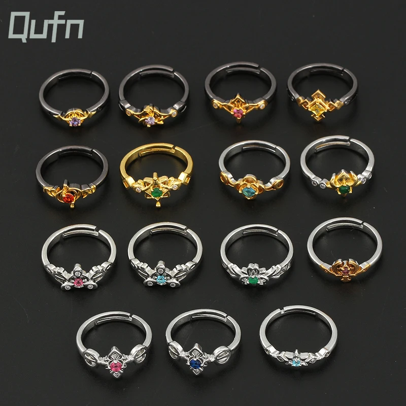 Genshin Impact Ring Adjustable Zhongli Tartaglia Xiao Albedo Kaedehara Kazuha Finger Ring Women Men Cospaly Prop Party Gift