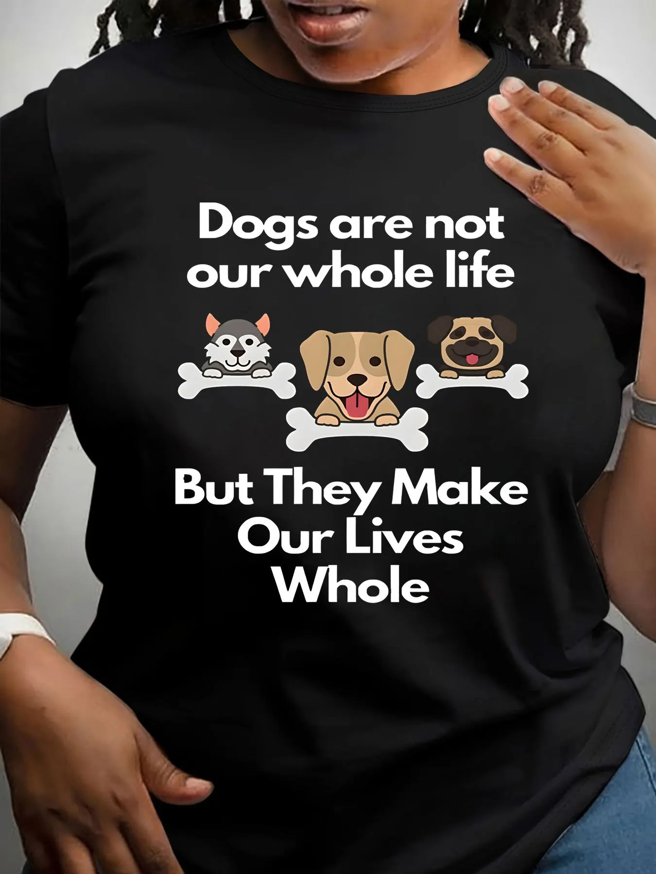 

Шикарная футболка с рисунком собаки больших размеров — с коротким рукавом, круглым вырезом, эластичная смесь, можно стирать в машине, идеально подходит для весны и лета,