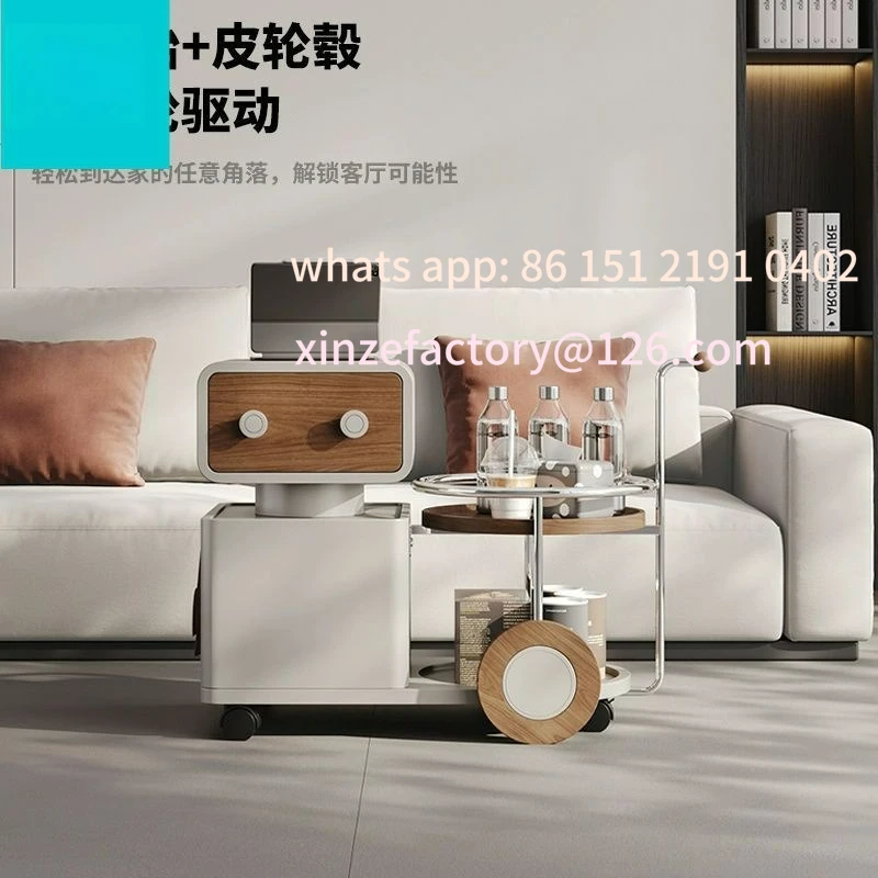 

Customizable multi-functional mobile coffee table simple household apartment trolley modern living sofa side creative rotatable