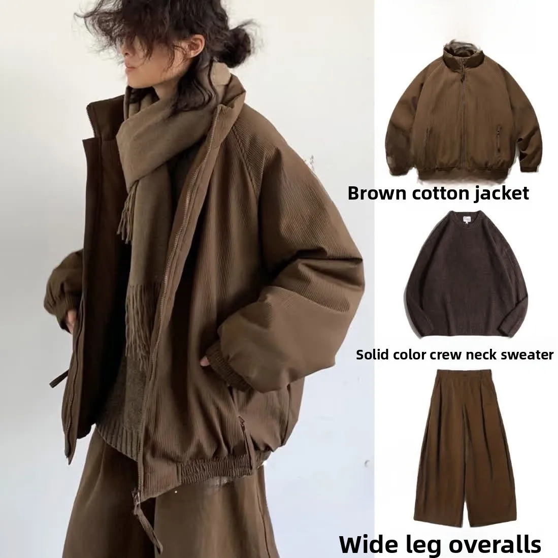Warm Cotton Jaet Hooded Coat Men Women Couple Set Winter Loose Fit Stand Collar Breadth Swell Sle Casual Sportswear