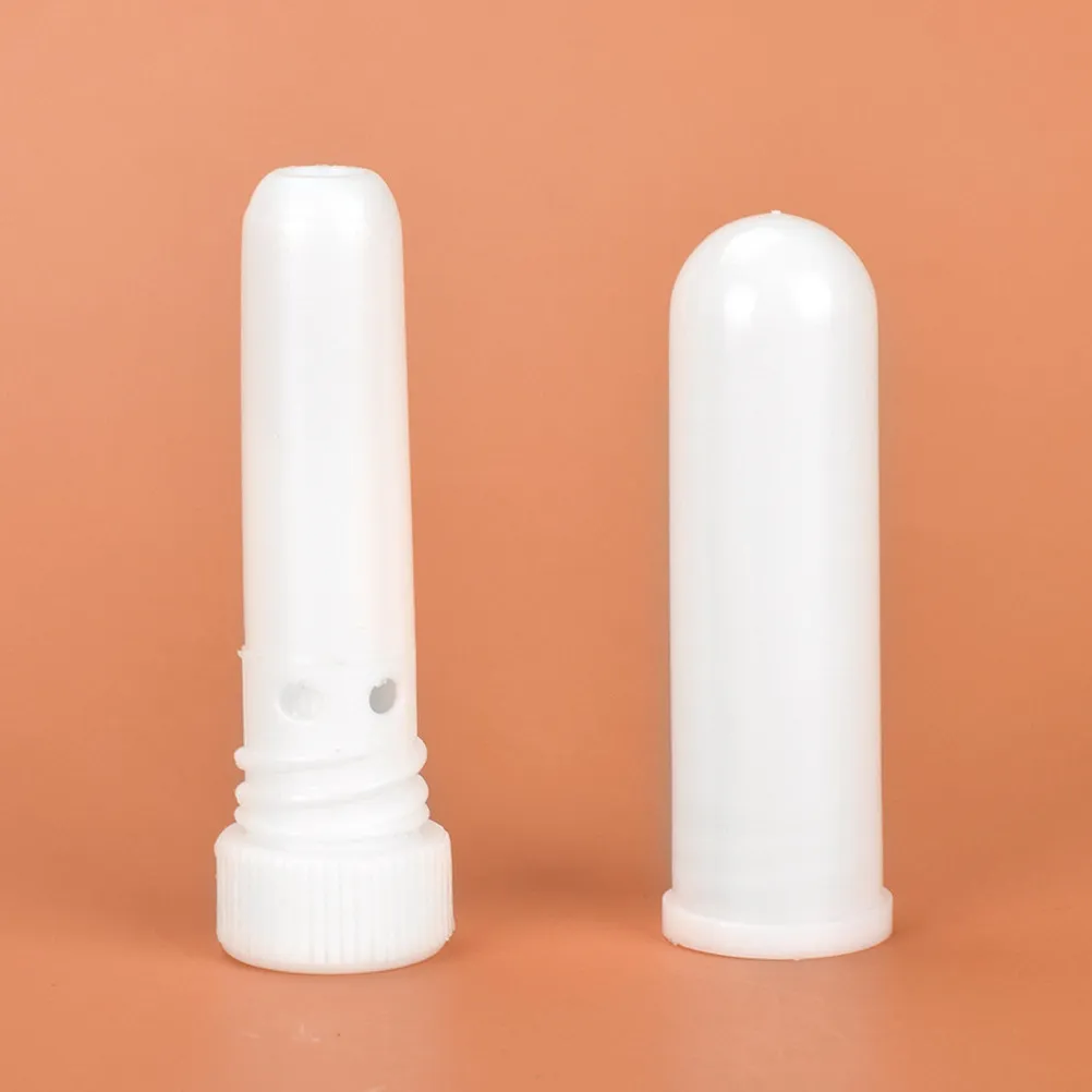 

5Pcs White Nasal Empty Refillable Essential Oil Aromatherapy Tubes Portable Aromatherapy Nasal Boost Breath