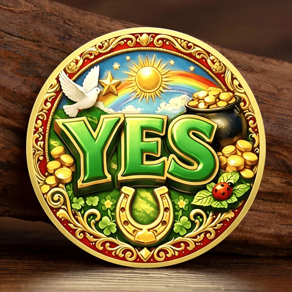 Vintage Gothic Yes No Decision Collectible Coin Lucky Divination Prop Party Game Collection Coin Creative Gift