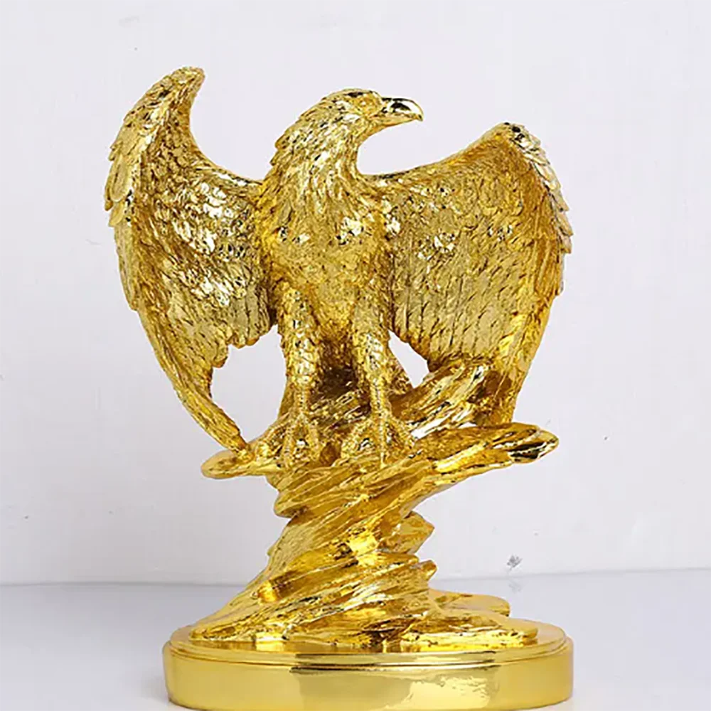 

GOLD COLOR EAGLE ORNAMENTS SPREAD WINGS EAGLE TROPHY FIGURINES CRAFTS HOME OFFICE DECORATION RESIN ANIMAL MINIATURE MODEL GIFTS