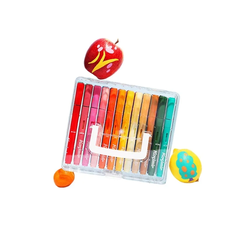 

Straight liquid marker for primary school students is colorless and stackable