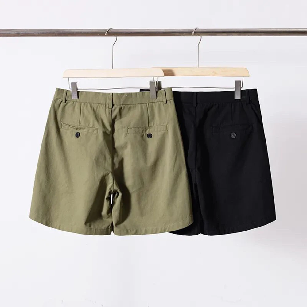Mens Pleated Business Shorts Summer Streetwear Fashion Youth Outdoor Versatile Casual Lightweight Breath City Boy Daily Shorts