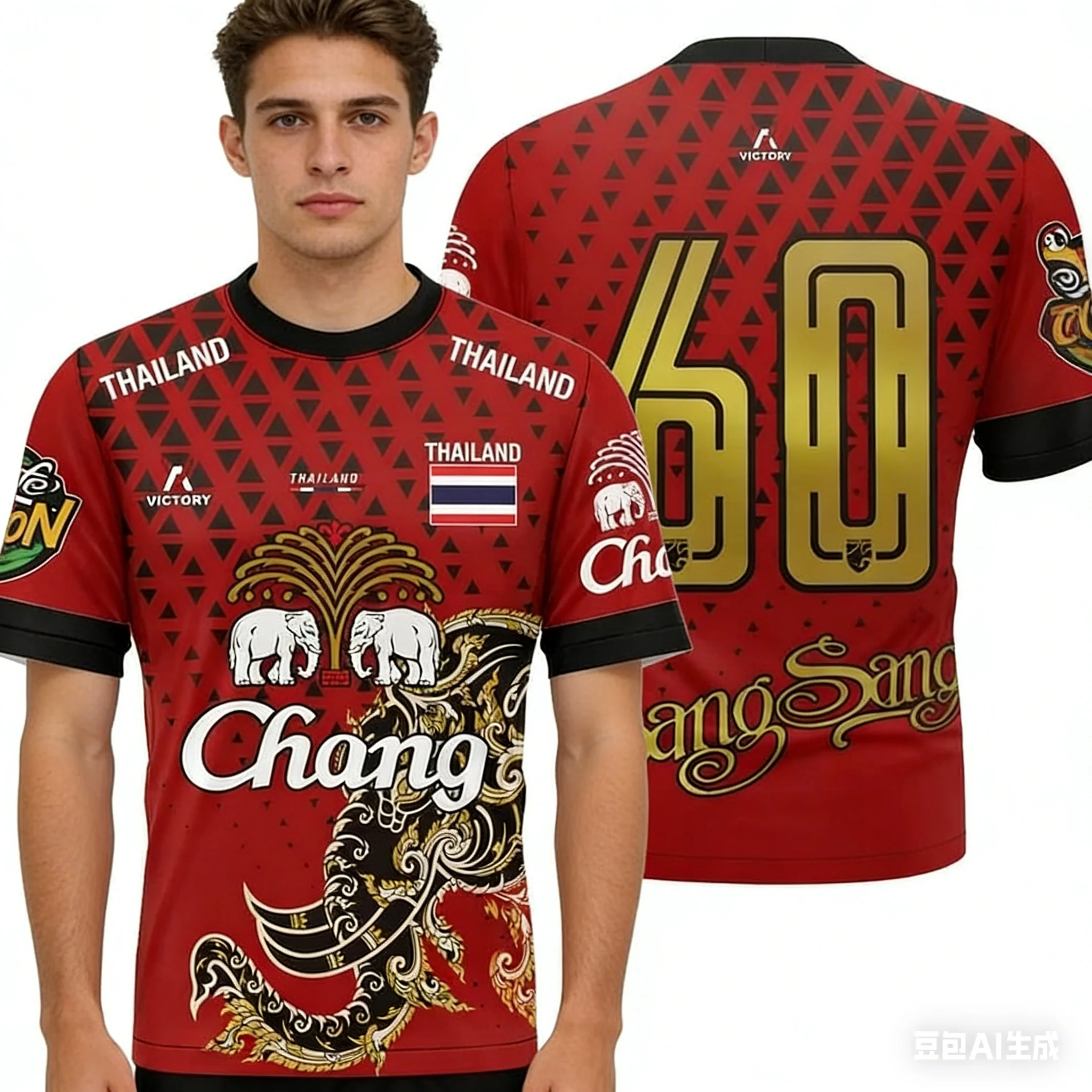 Free Customization Thailand Chang Elephant Short SleeveT-Shirt For Men High Quality Oversized Breathable T Shirts Clothes