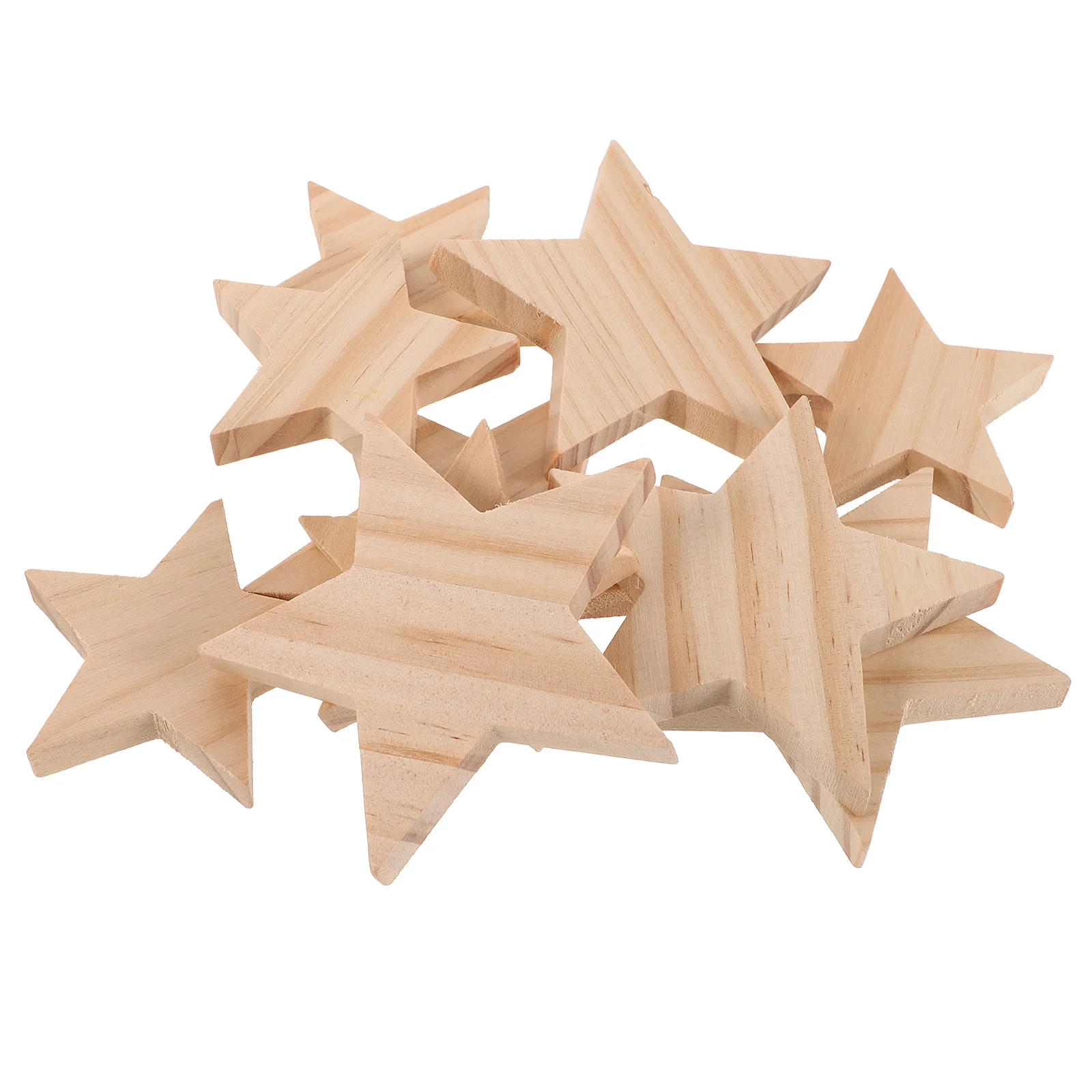 

10Pcs Wooden Star Cutouts Unfinished Natural Wood Plain Five Pointed Shapes for DIY Crafts Party Home Decoration Supplies
