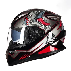 Dual Lens Full Face Motorcycle Helmet Riding Motorbike Helmet Men Women DOT Winter Safety Anti-Fog Waterproof Motocross Helmet