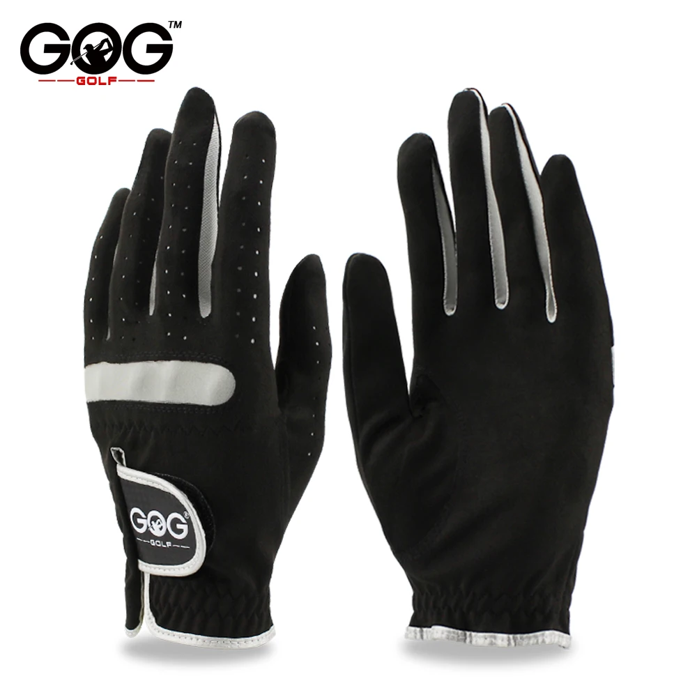 Pack 1 Pcs Men's Golf Glove Left/Right Hand Micro Soft Fiber Breathable Non-Slip Golf Gloves Men Color Black