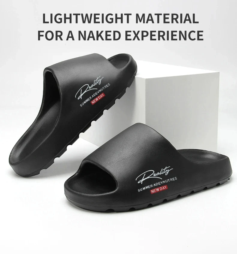 Comfortable and lightweight slides for outdoor activities; non-slip slides for home and the beach in summer. Unisex style