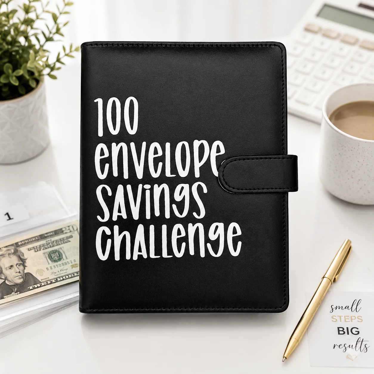100 Envelope Savings Challenge Binder – Budget Planner, Money Organizer & Savings Tracker Notebook