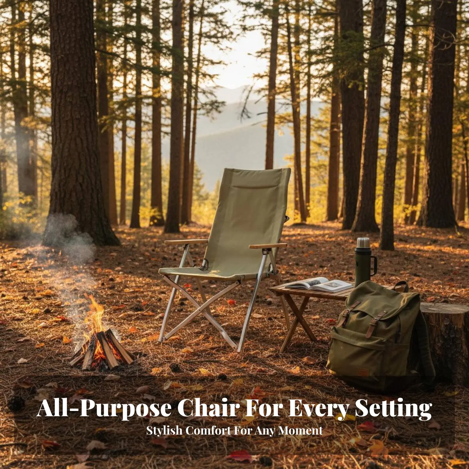 

Складное кресло для кемпинга Highsupport: портативное сиденье с мягкой обивкой, подголовником и встроенным держателем для напитков для любителей пляжного отдыха