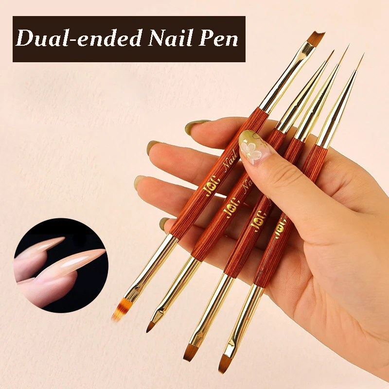 New Nail Art Brushes Dual-ended Acrylic Nail Brush  Gel Nail Polish Liner Flower Painting Drawing Manicure Tools Brushes