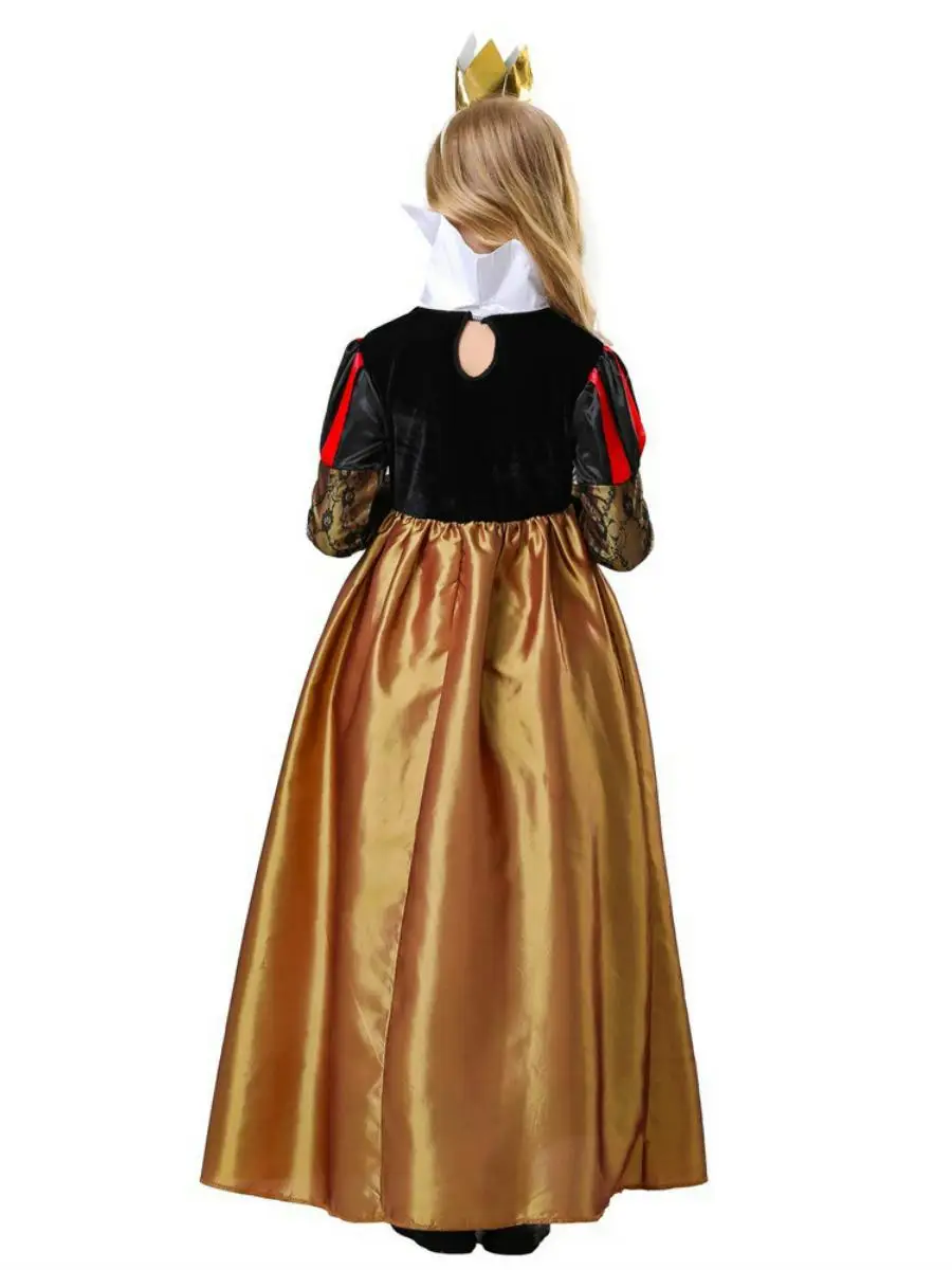 New Children's loween Alice in Wonderland Red Queen Costume Stage Performance Dr Fem Version Ele Ethnic Stage Ou...