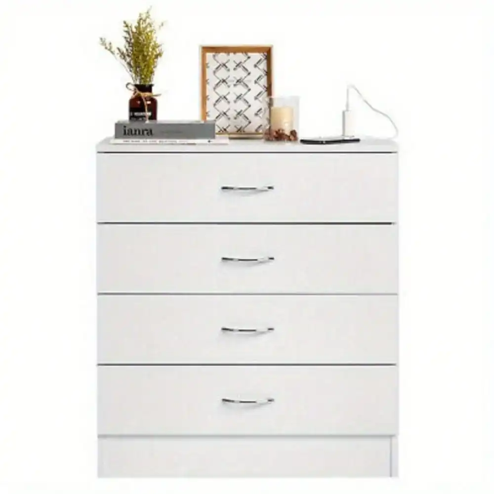 Chest of Drawers Dresser 4 Drawer Cabinet Bedroom Storage Furniture WHITE