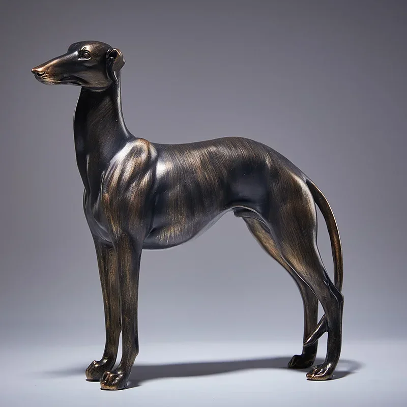 

22cm simulated animal decoration, antique copper spirit dog model, living room, study, porch, home decoration