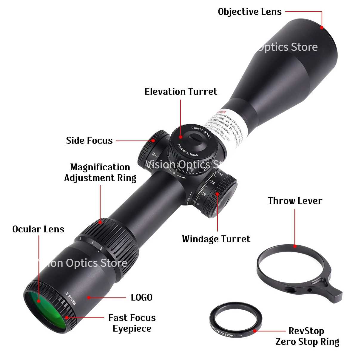 VT 5-25X56 (FFP) Tactical Optics Scope EBR-7C (MRAD) Reticle Riflescope 6-24X50 Hunting Scope for Hunting & Competitive view 4