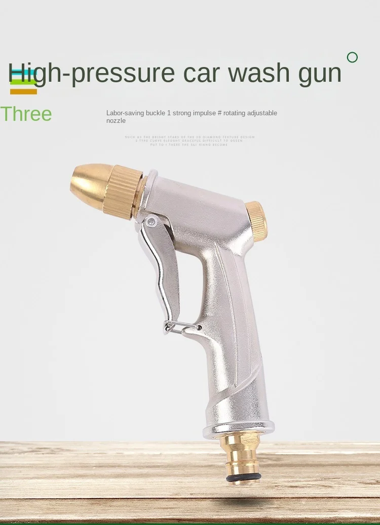 Hochdruck-Wasserspritzpistole mit Metallmessingdüse für Gartenschlauch, Rasen, Autowäsche, Sprüher, Sprinkler, Autowaschwerkzeug, Wasserpistolen Xy002 – Detail 2