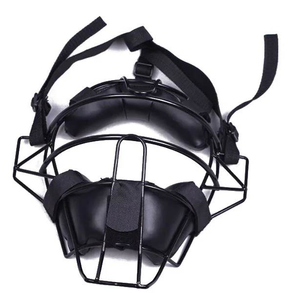 Black Baseball Catcher Mask Adult Heavy-Duty PU Wire Frame Lightweight Extended Ear Throat Guard Protective Softball Catcher