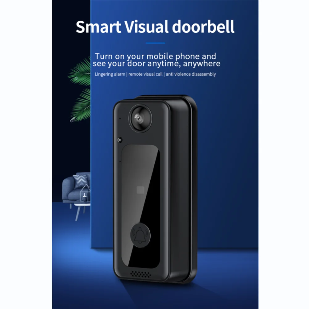 Sonnette vidéo intelligente sans fil avec caméra de stockage en nuage, audio bidirectionnel, vision nocturne HD, Wi-Fi 2.4GHz, tendance e