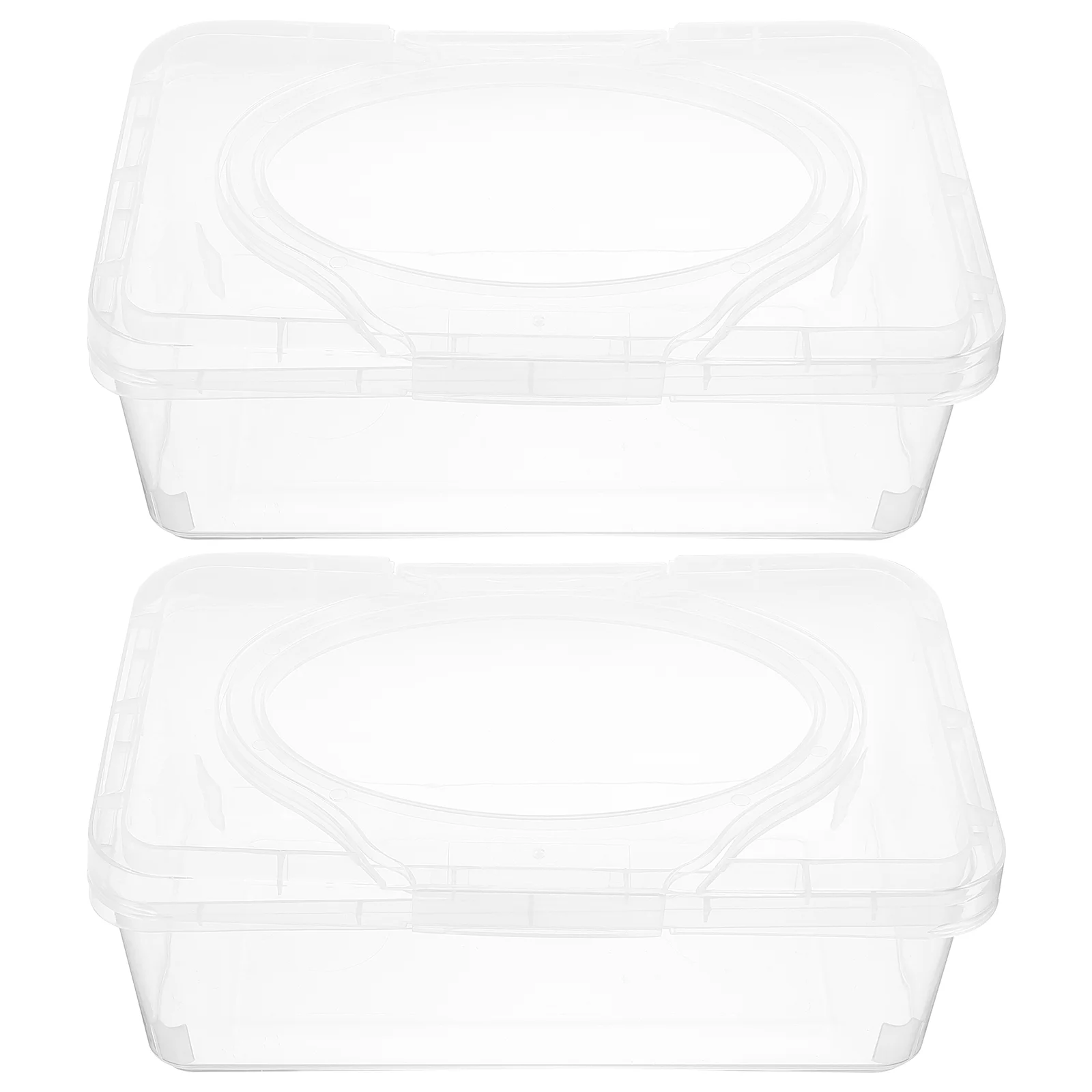 2 Pcs Dust Masks Baby Wipes Box Refillable Container Dispenser for Bathroom Case Wet Containers Outdoor Transparent Portable