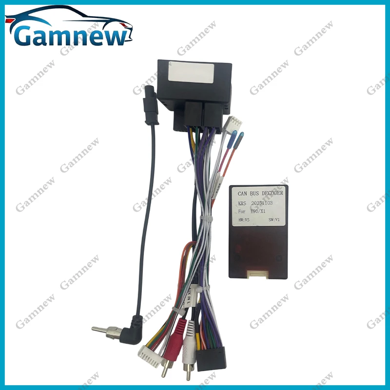 16Pin Car Wiring Harness Android Radio Power Cable Canbus Box Decoder For BMW 3 Series E90 E91 E92  X1 E84 LZ