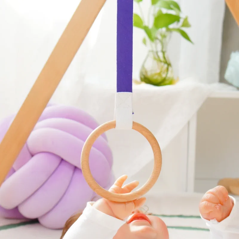 Montessori wooden pull ring, baby grip, newborn Montessori early education toy