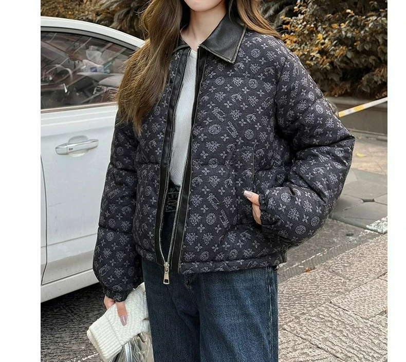 2025年新作 レディース ショート丈 スタンドカラー 中綿入り 冬用 ゆったり 中綿ジャケット