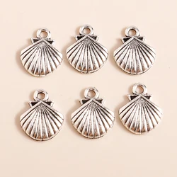 Leslie 50pcs 12*14mm Silver Color Ocean Beach Shell Metal Charms Pendants for DIY Earrings Necklaces Bracelet Jewelry Making