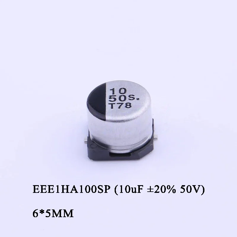 

10-100Pcs 100% New Original EEE1HA100SP 10uF ±20% 50V 6*5MM SMD Aluminum Electrolytic Capacitor In Stock Wholesale