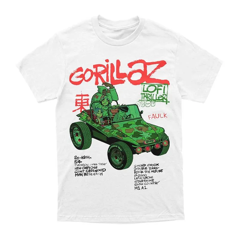 Summer British Virtual Band Gorillaz European and American Loose High Street Short-sleeved Pure Cotton Printed T-shirt