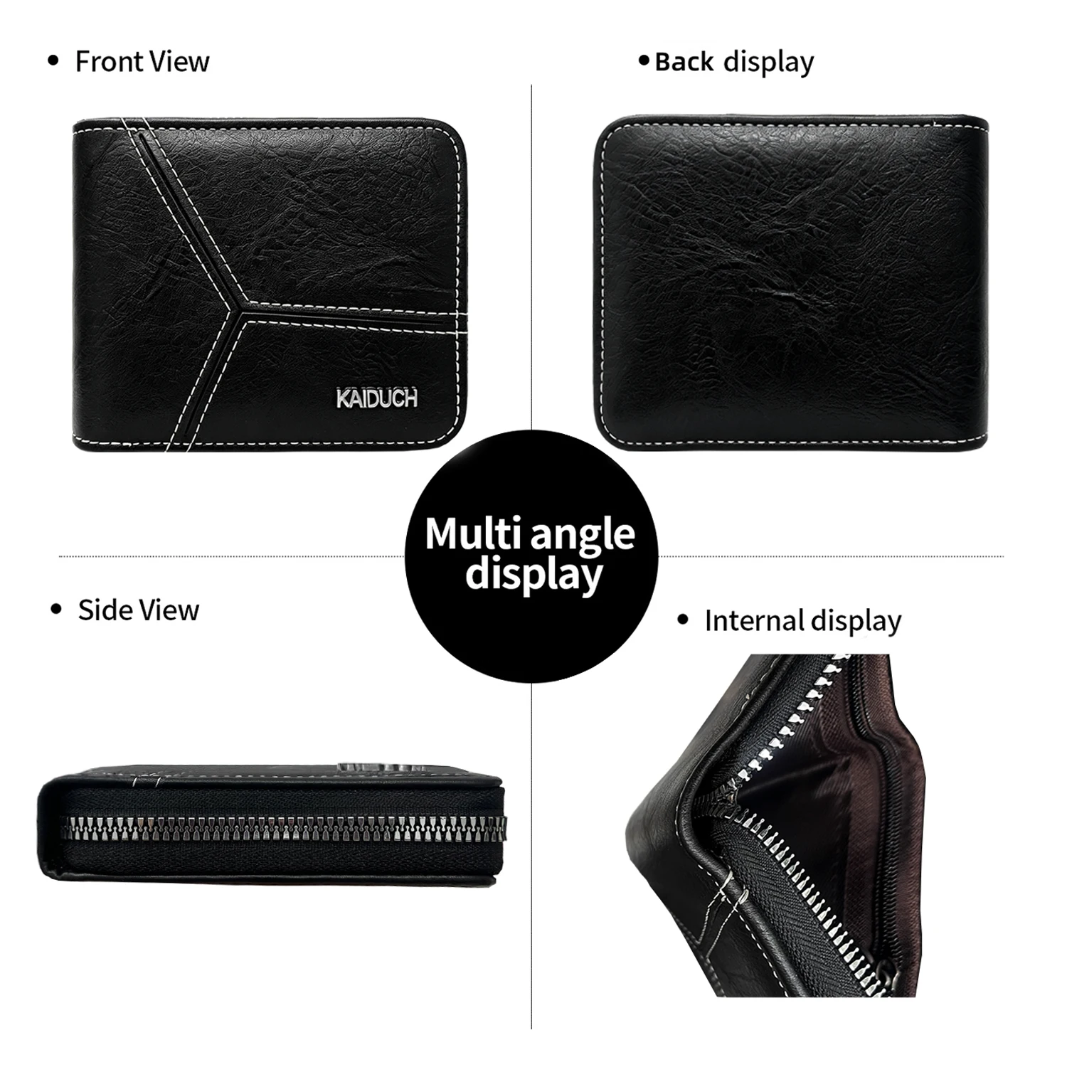 Men PU Leather Zipper Bifold S - Interior Design Id 评论和价格