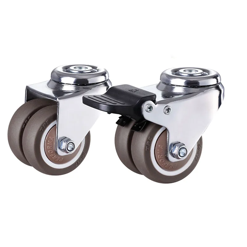 2” Heavy Duty Swivel Caster Wheels With 8.2mm Holes Locking Replacement Casters for Industrial,Machinery,Furniture Set of 4