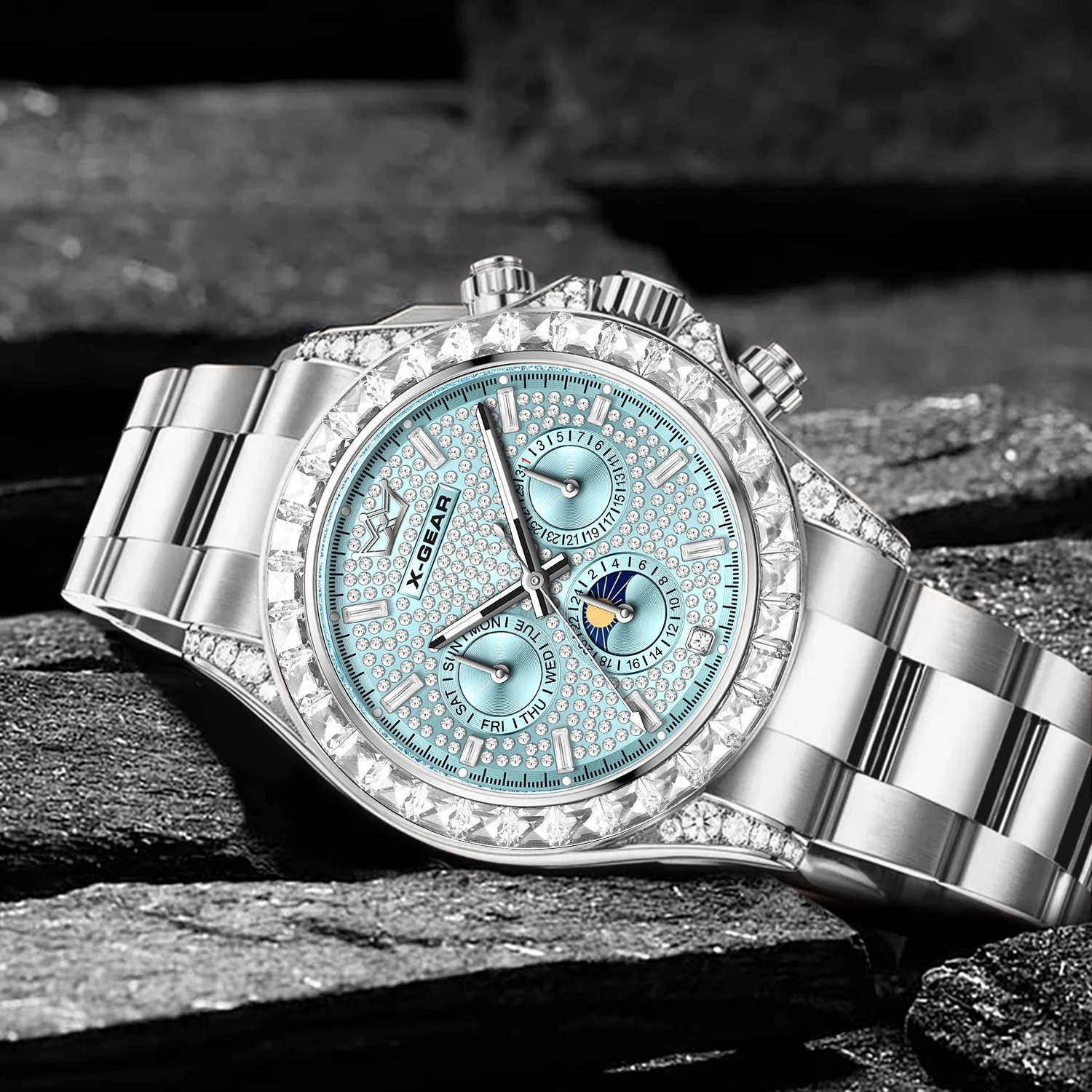 

X-GEAR Men's Mechanical Watch Fashion Diamond-studded Men's Watch Waterproof 2025 New Model Wristwatch