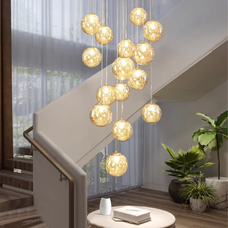 Modern home decoration crystal chandelier, stair Pendant lamp, living room Pendant lights, interior lighting