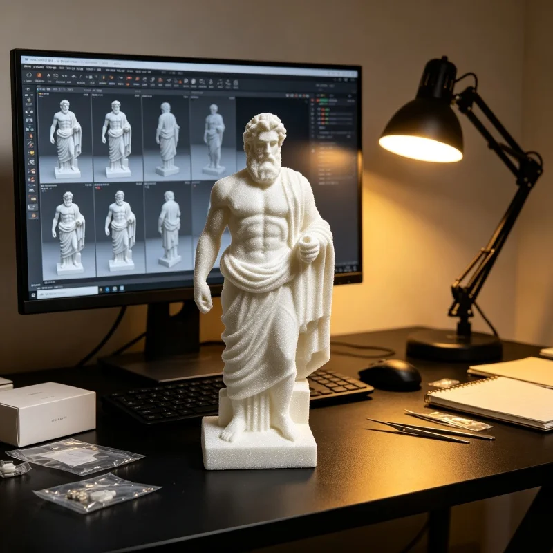 3D Printed Greek Muscular Male Statue Ins Minimalist Sculpture Desktop Ornament Creative Home Art
