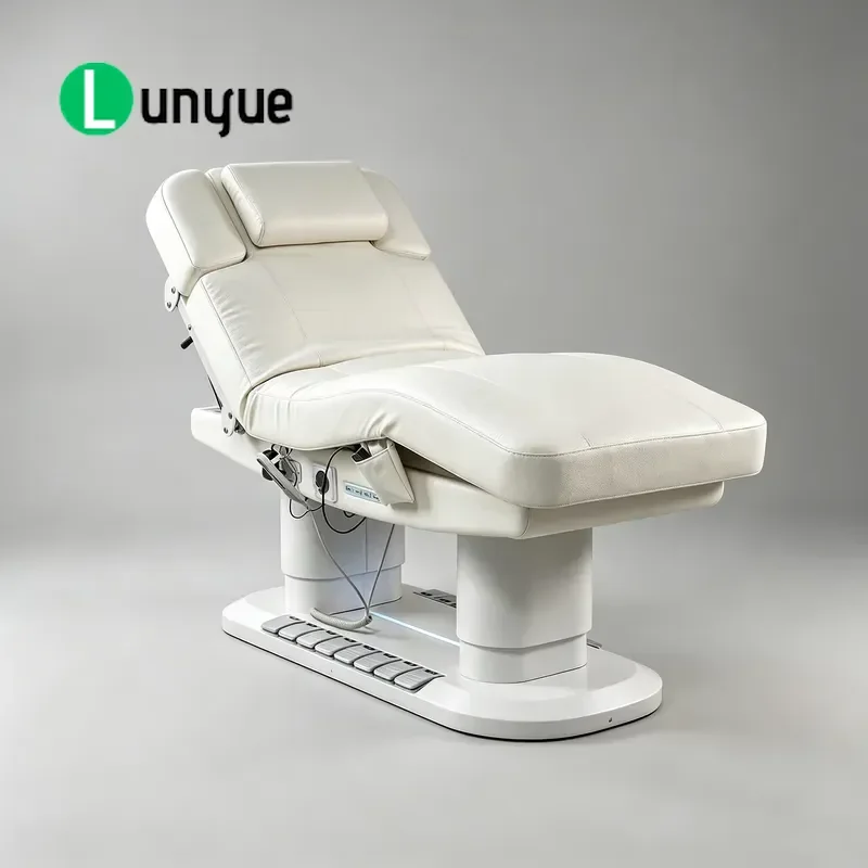 Ergonomic Massage Table with Lumbar Support High Density Foam Adjustable Smart Bed with Massage Function for Home Spa Therapy