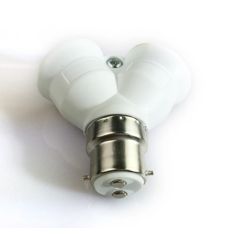 Universal B22 to 2E27 Bulb Holders 2 way E27 Lamp Base LED Light Lamp Holder Bulbs Socket Adapter Converter White