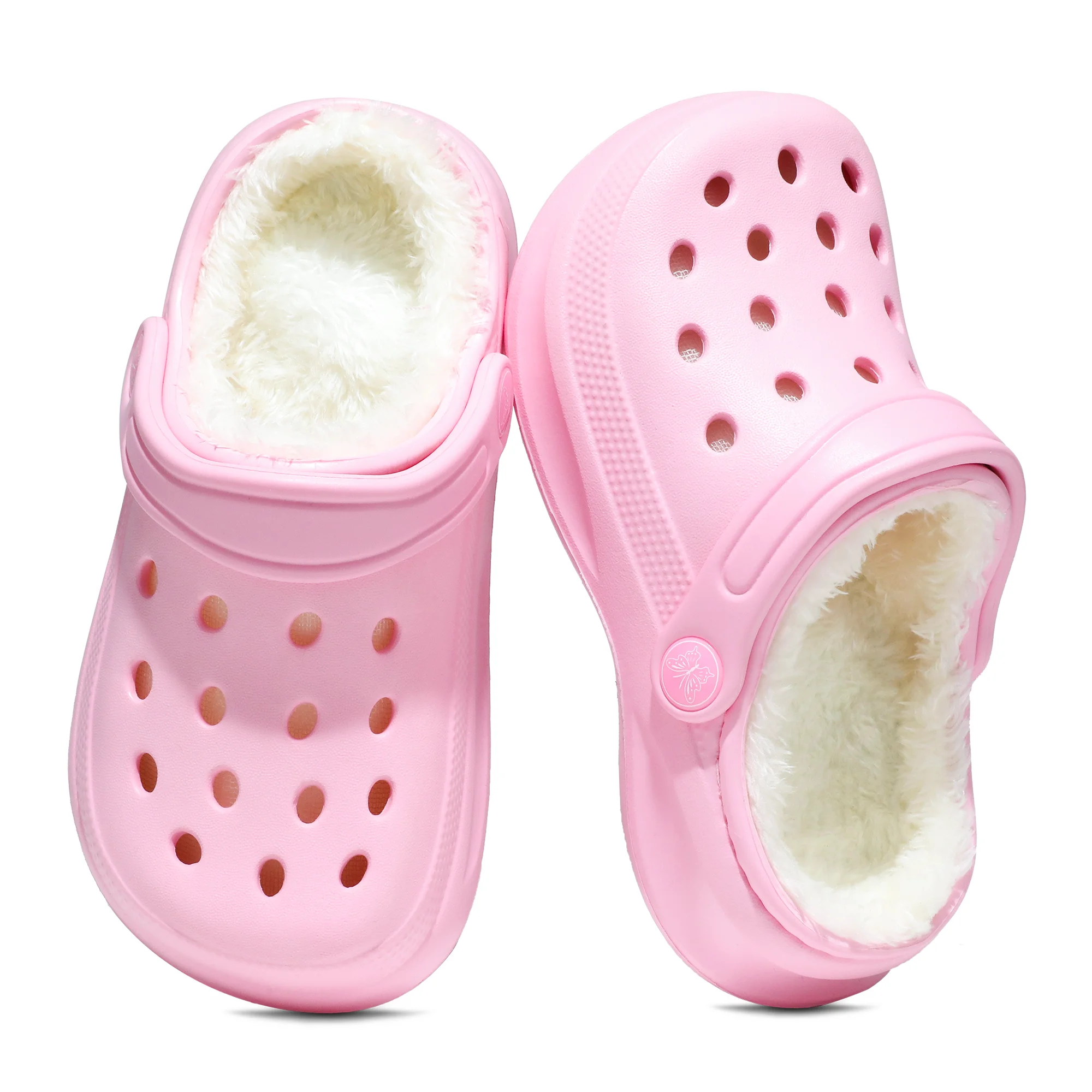 Kinder-Clogs und -Mules mit Fellfutter, leichte Garten-Schuhe mit Baumwollfutter, warme Hausschuhe für Jungen, Mädchen und Kleinkinder, 168. – Detail 7