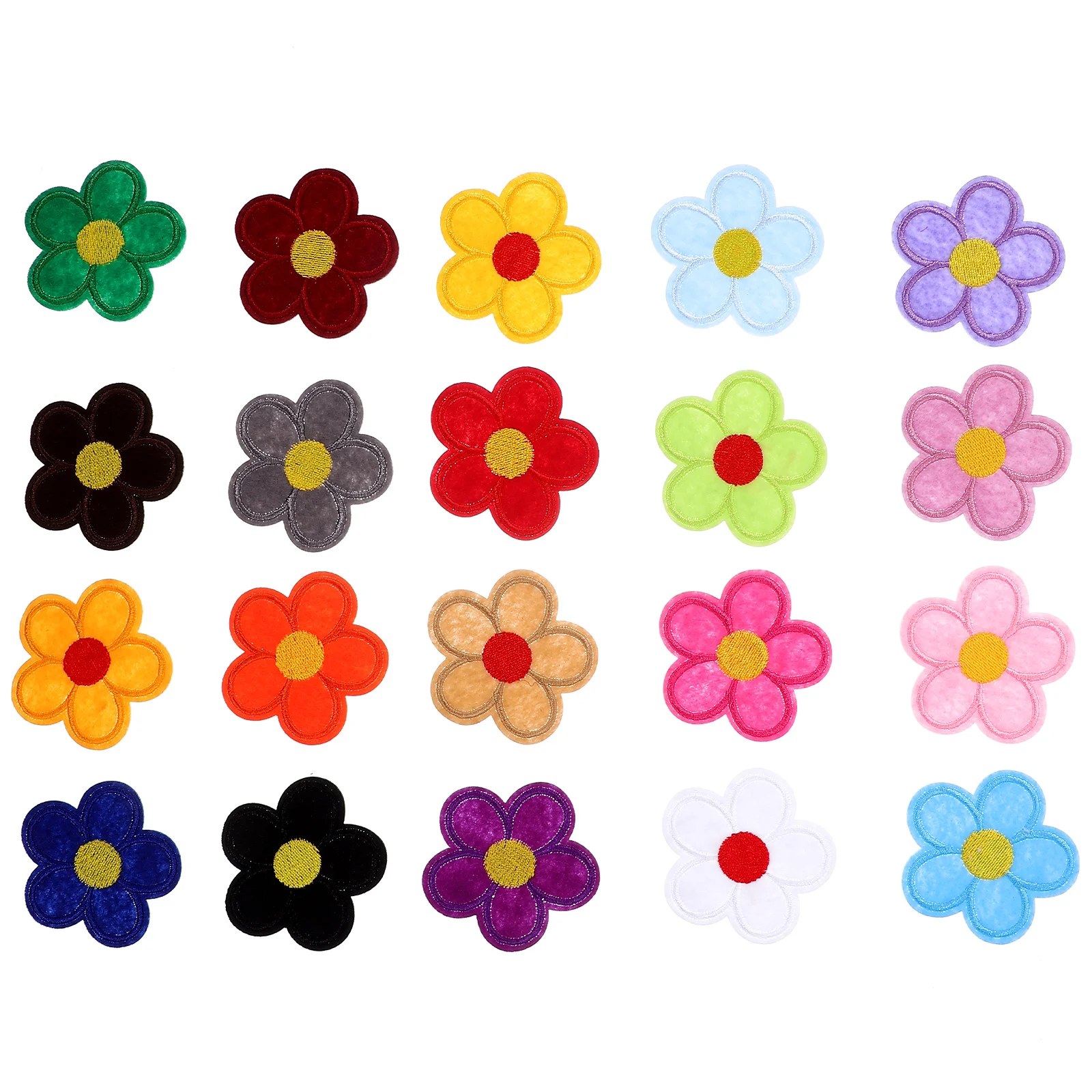 

40pcs Embroidered Cloth Patches Iron On Flower Appliques for Clothing Decoration Polyester DIY Repair Sew On Patches