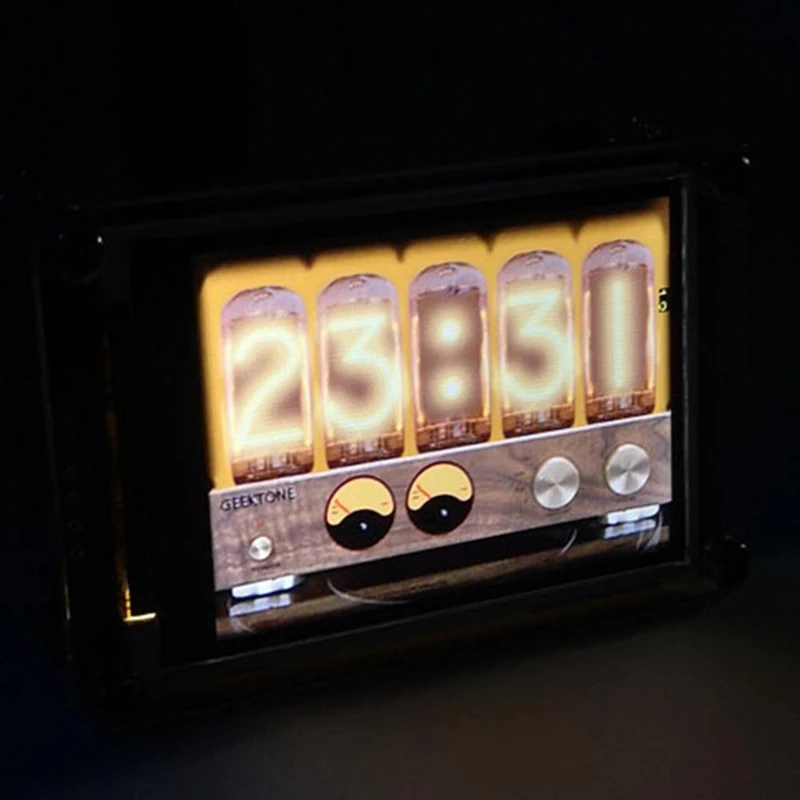 2,4 Zoll sprach aktivierte Musik spektrum Rhythmus Level Anzeige vu Glow Clock HD LCD Multi-Mode