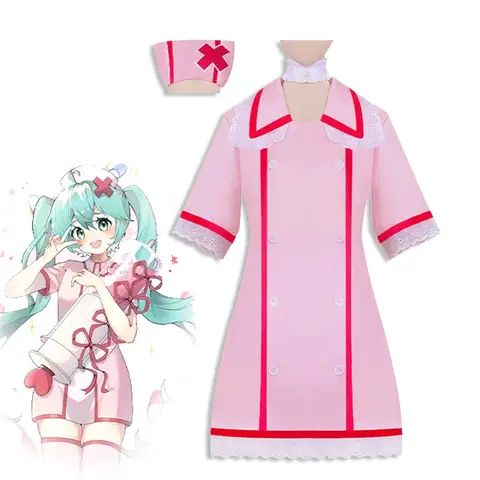 Disfraz de Anime LOVE WARD Doctor Miku, disfraz de mujer adulta, sombrero, uniforme de enfermera Sexy, traje, trajes de Halloween goi/6